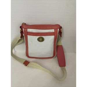 Coach Cricket Coral White CROSS BODY North South SWINGPACK Shoulder # 42643